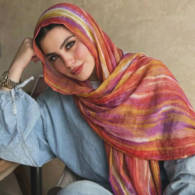 Watercolor Modal Hijab Scarf Floral Printed Muslim Cotton Rayon Hijab Women Scarf Islam Turban Shawl Wrap Ramadan Headscarf