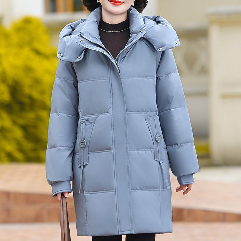 

Женские пуховики больших размеров средней длины, зимние винтажные парки с капюшоном, элегантные, толстые и теплые, на пуху белой утки, верхняя одежда для женщин 5XL