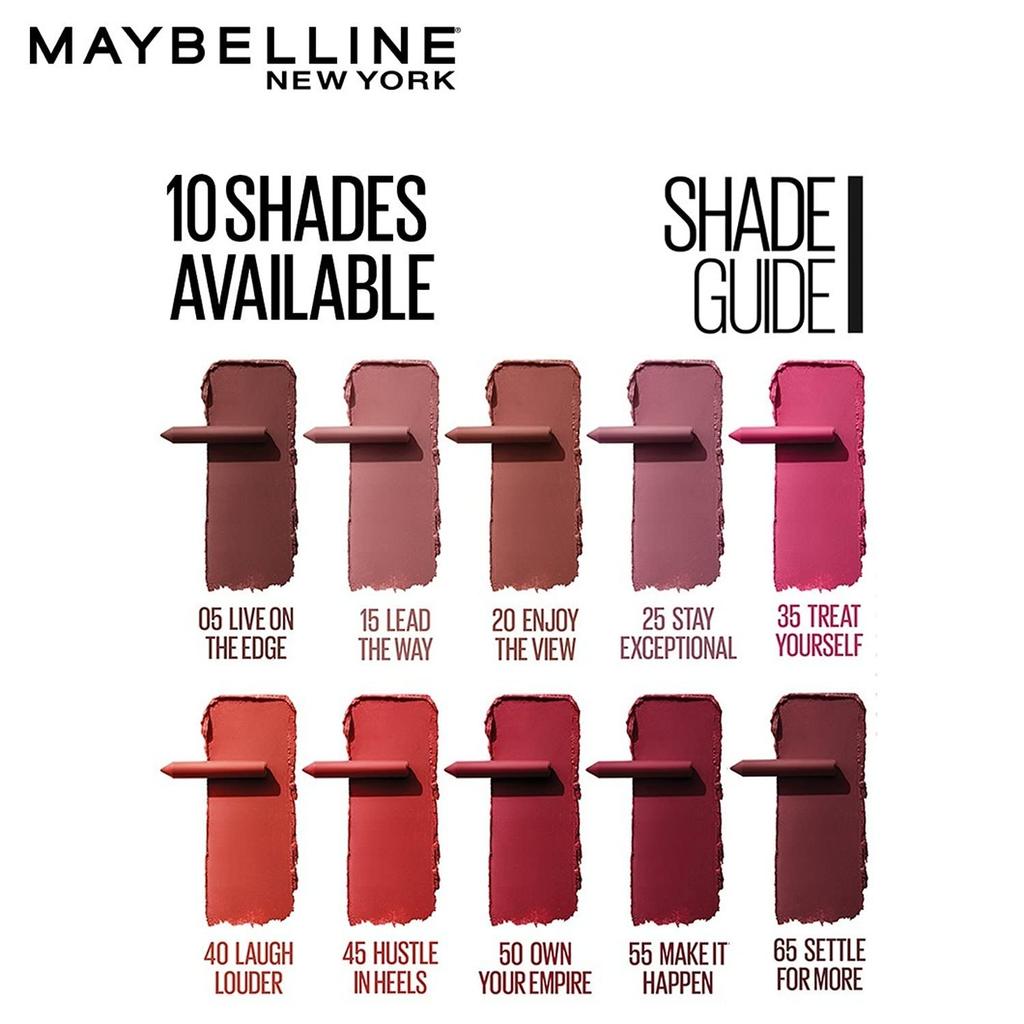 Maybelline New York SuperStay Crayon Lipstick Matte Finish Long-Lasting Intense Colour 1.2g 1 Pack 25 Stay Exceptional