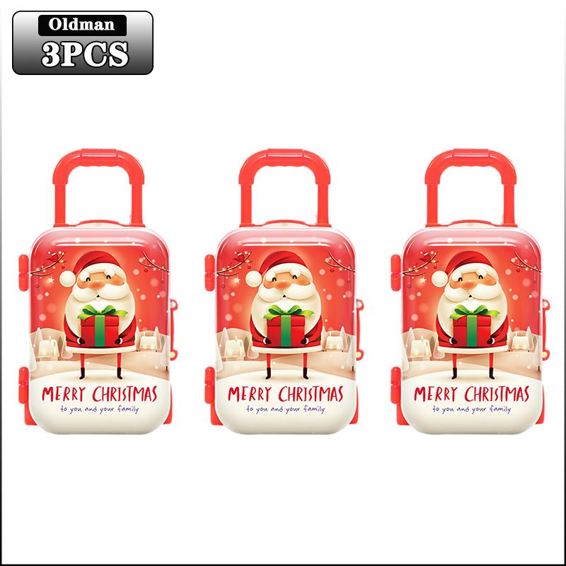1-20PCS Christmas Mini Trolley Candy Box Cartoon Coin Purse Creative Kids Holiday Gift Box Party Favor Christmas Decoration