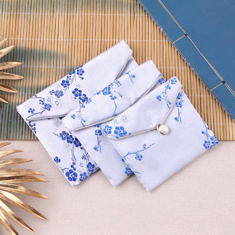 Brocade Zipper Jewelry Pouches and Boxes - Cloth Bracelet Bags for Jewelry Packaging