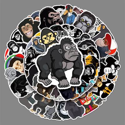 50 obrázků gorily doodle osobnost kreslené zvíře dětská soutěžní karta DIY pouzdro na mobilní telefon nálepky na kufr vodotěsné