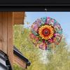 10 Inch Sunflower Wind Spinner 2D Kinetic Metal Hanging Decor with 360 Rotation for Garden Yard Indoor Outdoor Colorful Gift for Women Men