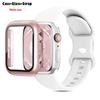 Glas+Gehäuse+Armband Für Uhrenarmband 44mm 41mm 45mm 40mm 38mm 42mm Silikonarmband iWatch Serie 9 8 3 4 5 6 SE 7 Armbänder