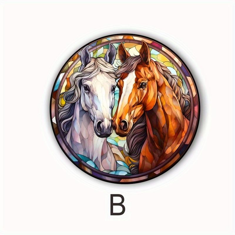 Adesivo Statico per Vetri Decorazione Casa, Adesivo per Finestre Senza Colla, Adesivi Artistici Cattura Raggi Solari Collisione - Cavallo#50