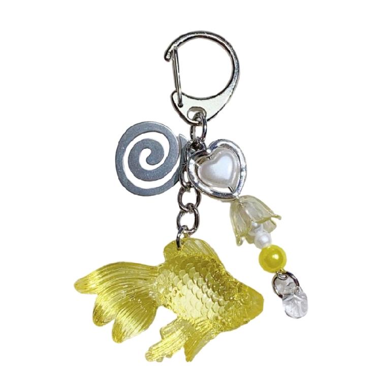 Auspicious Fish Keychain Representing Luck And Prosperity Plastic And Alloy Construction For Everyday Convenience