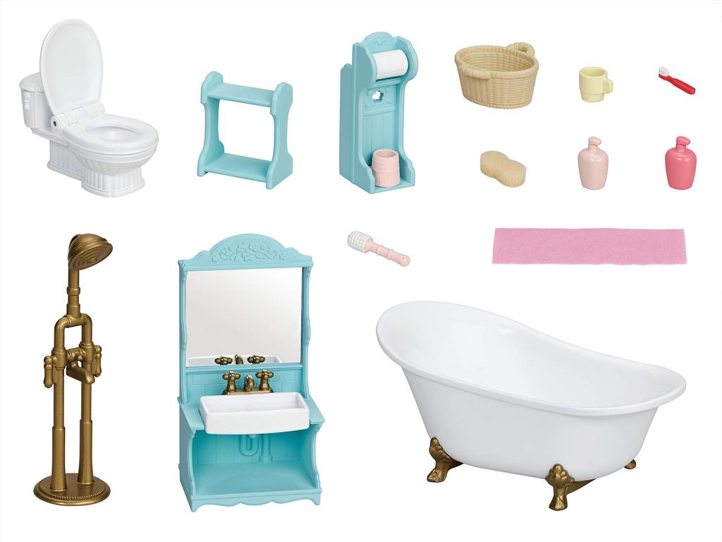 Sylvanian Families Furniture ST Mark Ages 3 and Toy Sylvanian EPOCH [Bathroom Set] SE-200 Certified, Up, Dollhouse, Families,