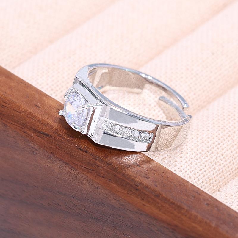  Geometric Zinc Alloy Couple Rings Gold-Plated Wedding Bands for Men and Women, Fashionable European American Style
