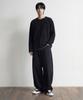 Awodeijeu Layered Stripe Henley Neck Long Sleeve [Black]