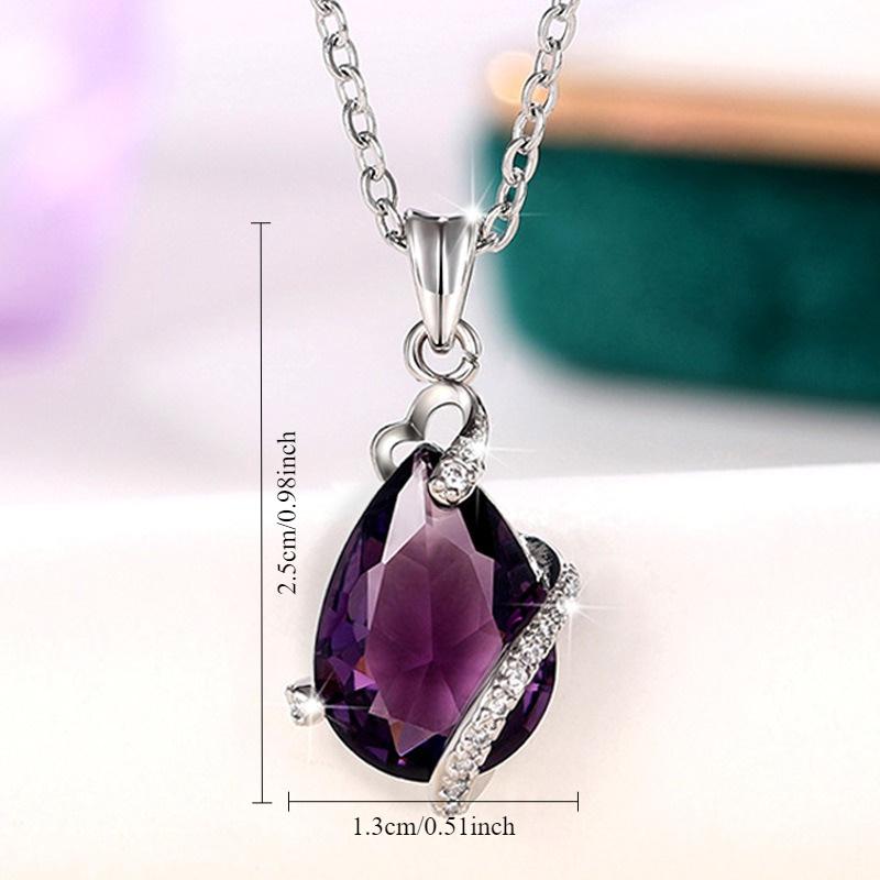 1Pc Fashion, Inlaid with Purple Synthetic Zircon, Fashion, Versatile Pendant Necklace