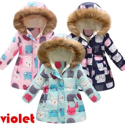 Loving Heart Bow Winter Warm Hooded Windproof Coat Willsa Baby Girls Jacket