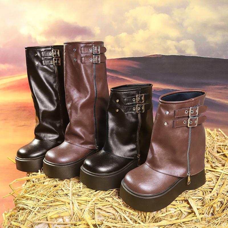 Fashion Knight Boots Small Tall Boots Women's Autumn Boots Platform Tall