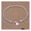 (60CM and 20cm) 925 Silver 4mm Womens Mens Chain Twisted Rope Necklace Bracelets Set