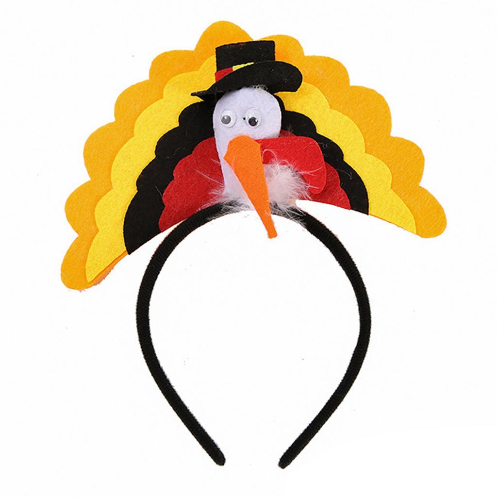 Thanksgiving Turkey Headband for All Age Festival Decoration Hairhoop Festive Party Head Ornament for Family Gathering
