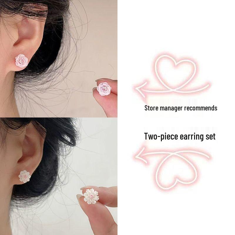Pink Rose Magnetic Ear Cuff for Women: 2025 Sweet Style, Light Luxury High-End Earrings