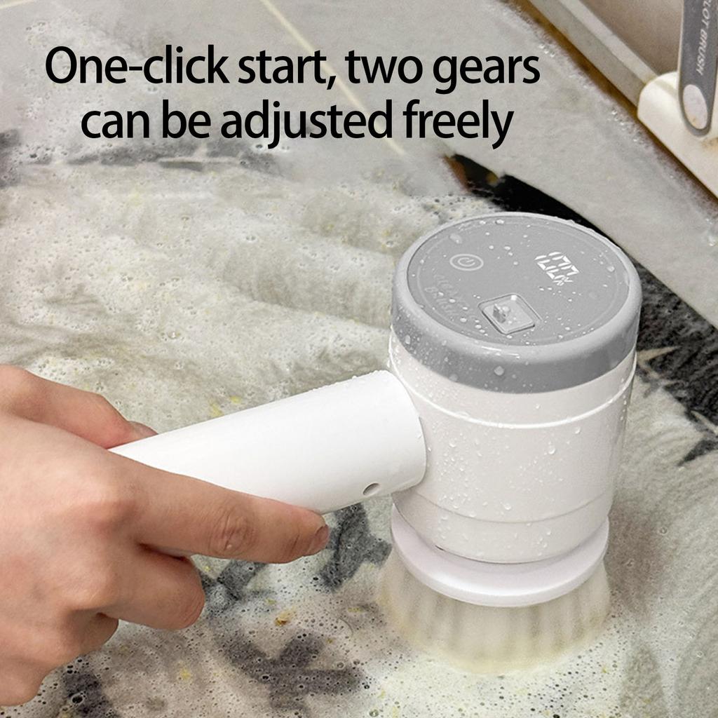 Powerful Electric Cleaning Brush USB Rechargeable Cleaner For Stubborn Stains Kitchen Bathroom Tile Floor Cleanings