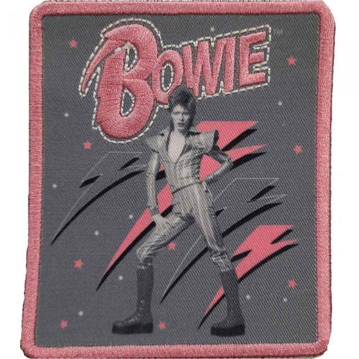 Toppa con logo in tessuto flash rosa David Bowie One Size rosa/grigio