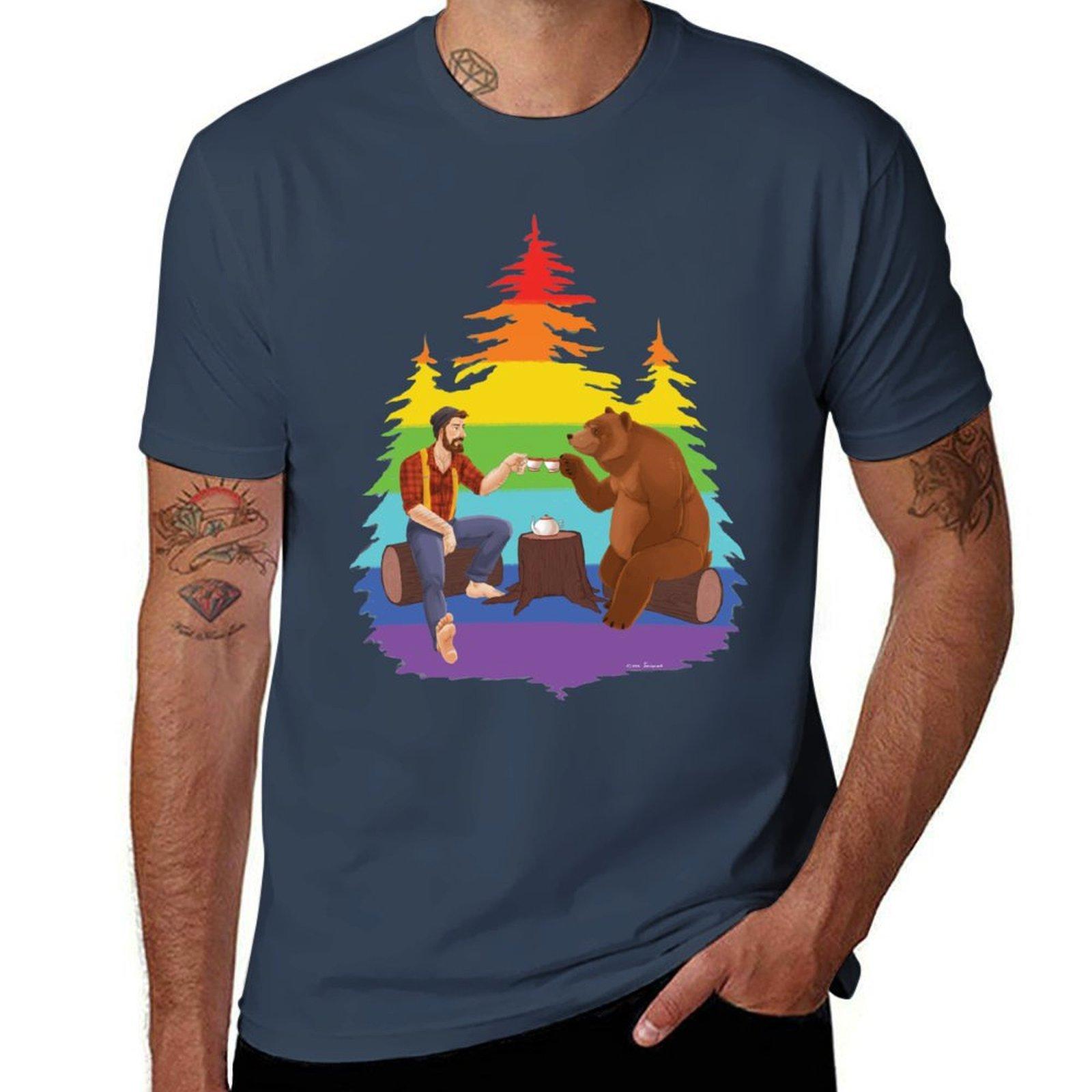 Gentleunisexs Tea Pride Edition Tshirt Stain Resistant Casual Tee S