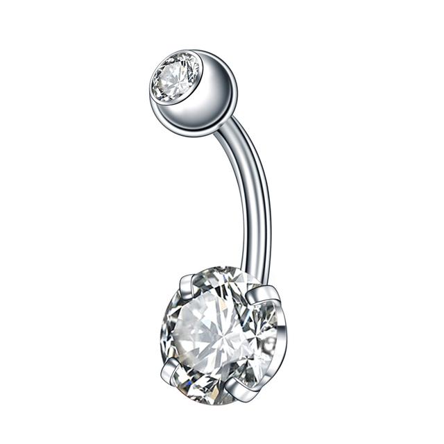 1Pc Surgical Steel Belly Button Ring Navel Nombril Piercing CZ Belly Ring Sexy Women Belly Piercing Body Jewelry Ombligo 14G