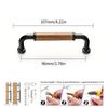 Walnut Pull Wardrobe Cupboard Handle Kitchen Door Cabinets Knobs Wood Cabinet Pull Nature Style Wooden Cabinet Handle
