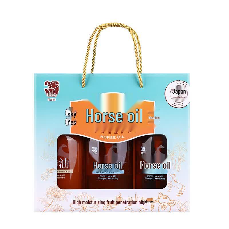 Butterfly Print Horse Oil Hair Care Gift Set