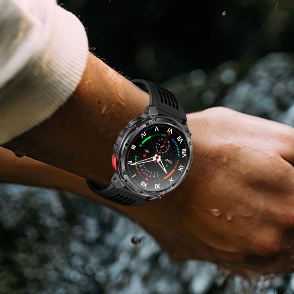 Rainbuvvy HT33 Bluetooth Smartwatch 1.7inch IPS Display IP68 Waterproof Super Long Standby 1100mAh BLE5.2 Android Sports Watch Multi-language