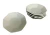 Kamidana No Sato Octagonal Unglazed Plates, 3-inch, Set of 5 [Salt Set] White