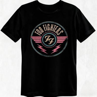 Foo Fighters Bavlněné tričko s krátkým rukávem Kulatý výstřih Prodyšné Streetový trend Y2k Harajuku styl Plus size Ležérní módní topy