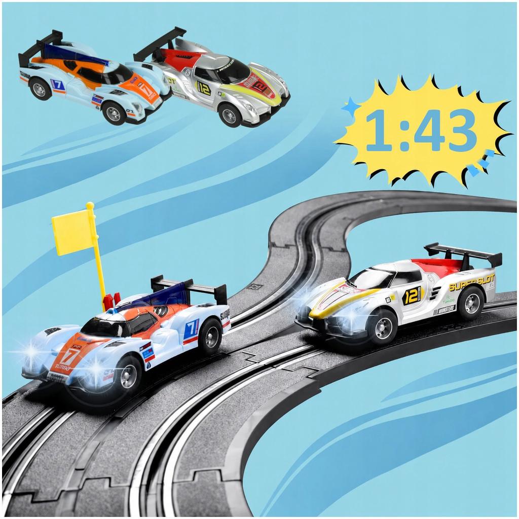 [5] Electric car race track 2x cars 2x remote control 300cm Z3400