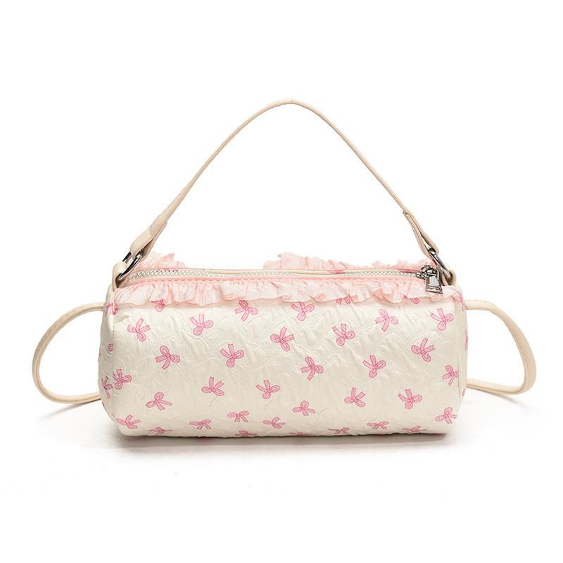 Nylon Small Oval Crossbody Bag For Women With Zipper Closure And Macaron Colors