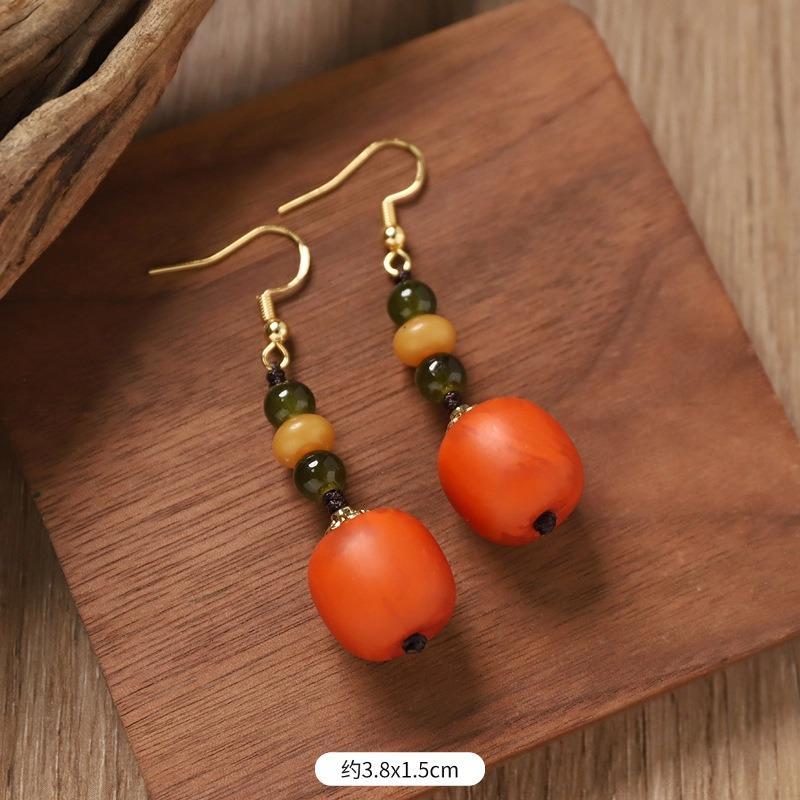 

Ретро серьги из пчелиного воска, нишевый дизайн, высокотемпераментные длинные женские серьги, серьги.