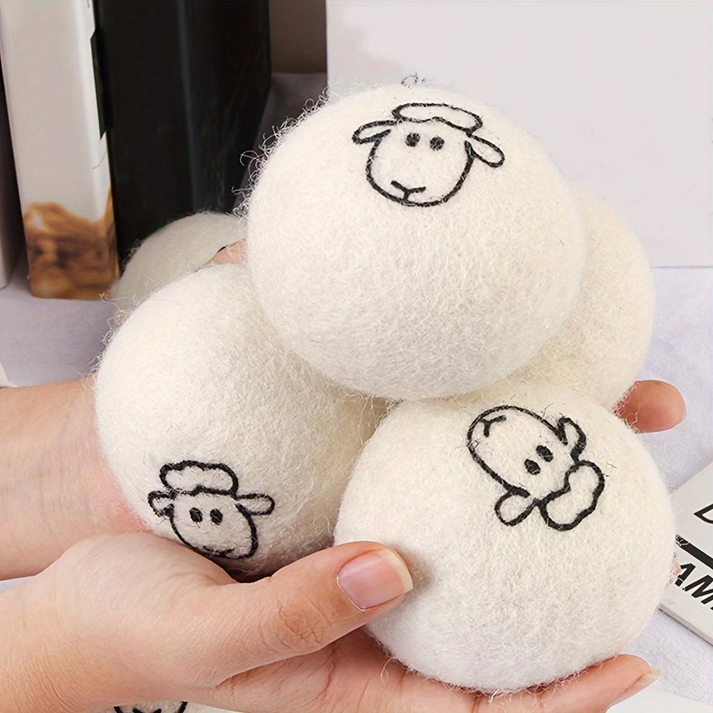 1-6pcs Reusable Wool Laundry Dryer Ball Fabric Softener Alternative for Washing Machine Wrinkle Reducer Cleaning Supplies Gadget