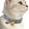 Adjustable Rainbow Lace Floral Collar with Bell for Small Dogs and Cats