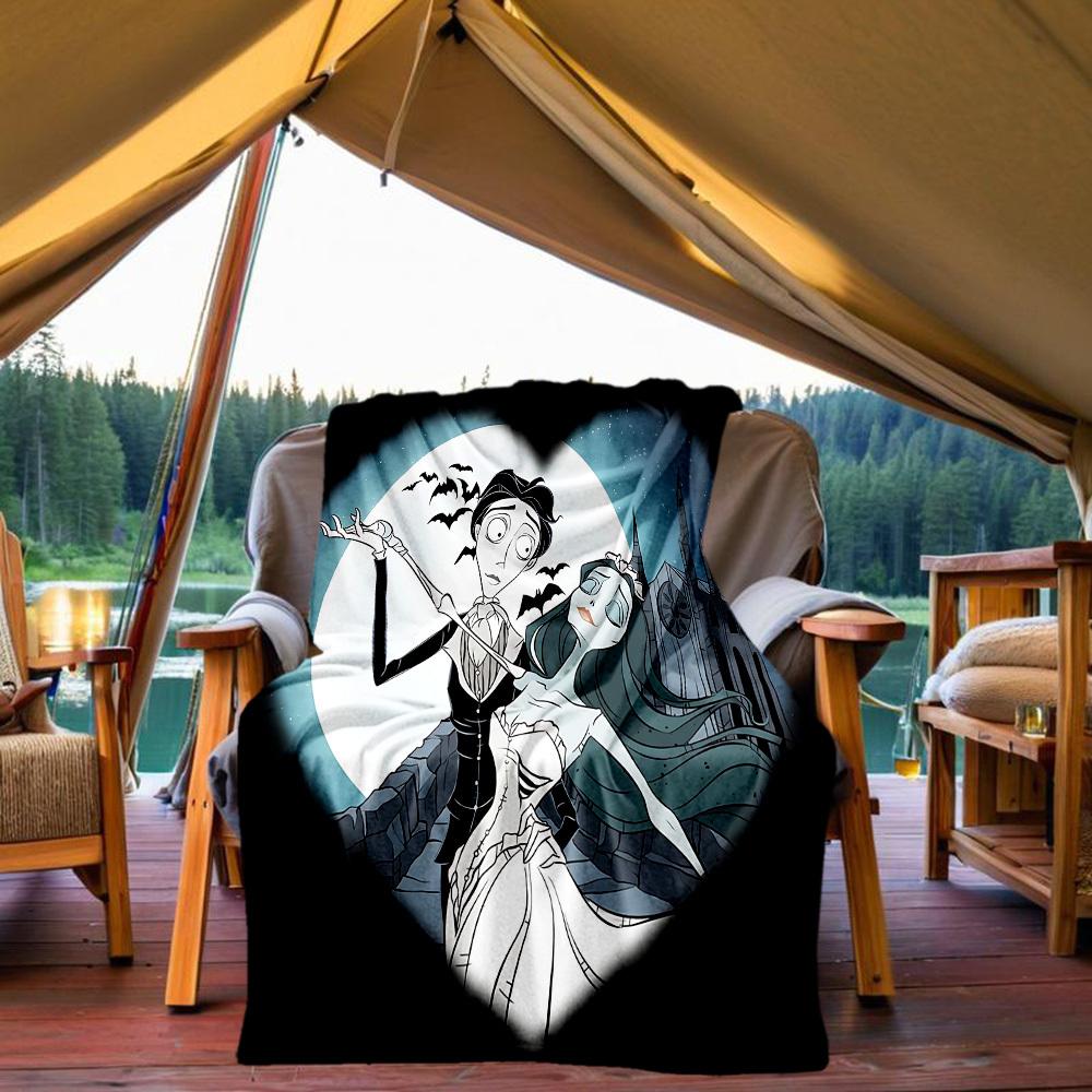

1PC Corpse Bride Outdoor Blanket Lightweight Flannel, Soft & Warm, All-Season, Outdoor, Camping, Living Room, Office, L1106095 80x120cm