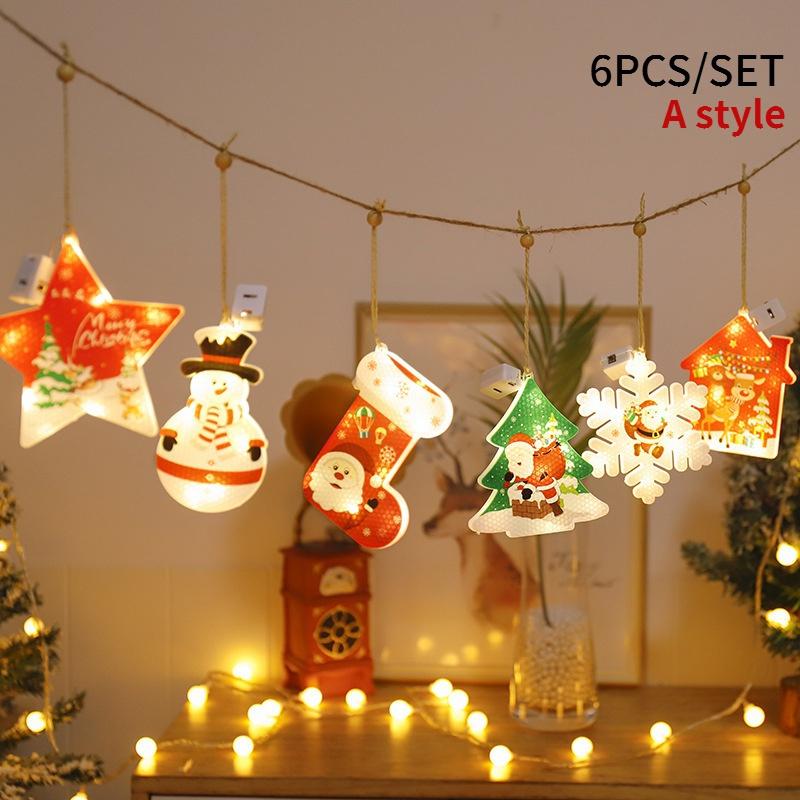 2021 Nouvelles Lumières de Rideau USB Rondes de Noël Lumières Guirlandes LED Décoration Père Noël pour Lumière de Fête Décoration de Noël Lampe Décor de Chambre