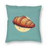 Kawaii Croissant Buddies Square Pillowcase Pillow Cover Cushion Throw Pillow for Home Sofa Living Room