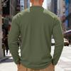 Men's Heavyweight Ribbed Long Sleeve Henley Shirt.