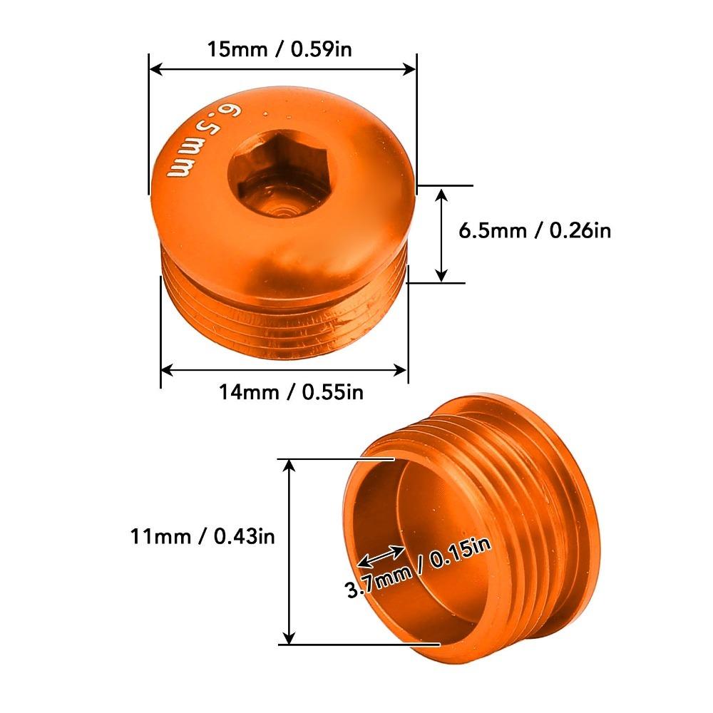 2PCS 6.5mm Bike Pedal Screw Cover M14 Thread Cycle Pedal Locking Screw  Bike Pedal Protection