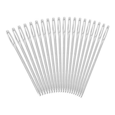 20pcs Silver Large Round Eye Knitter Needles for Sewing Embroidery 52mm Length