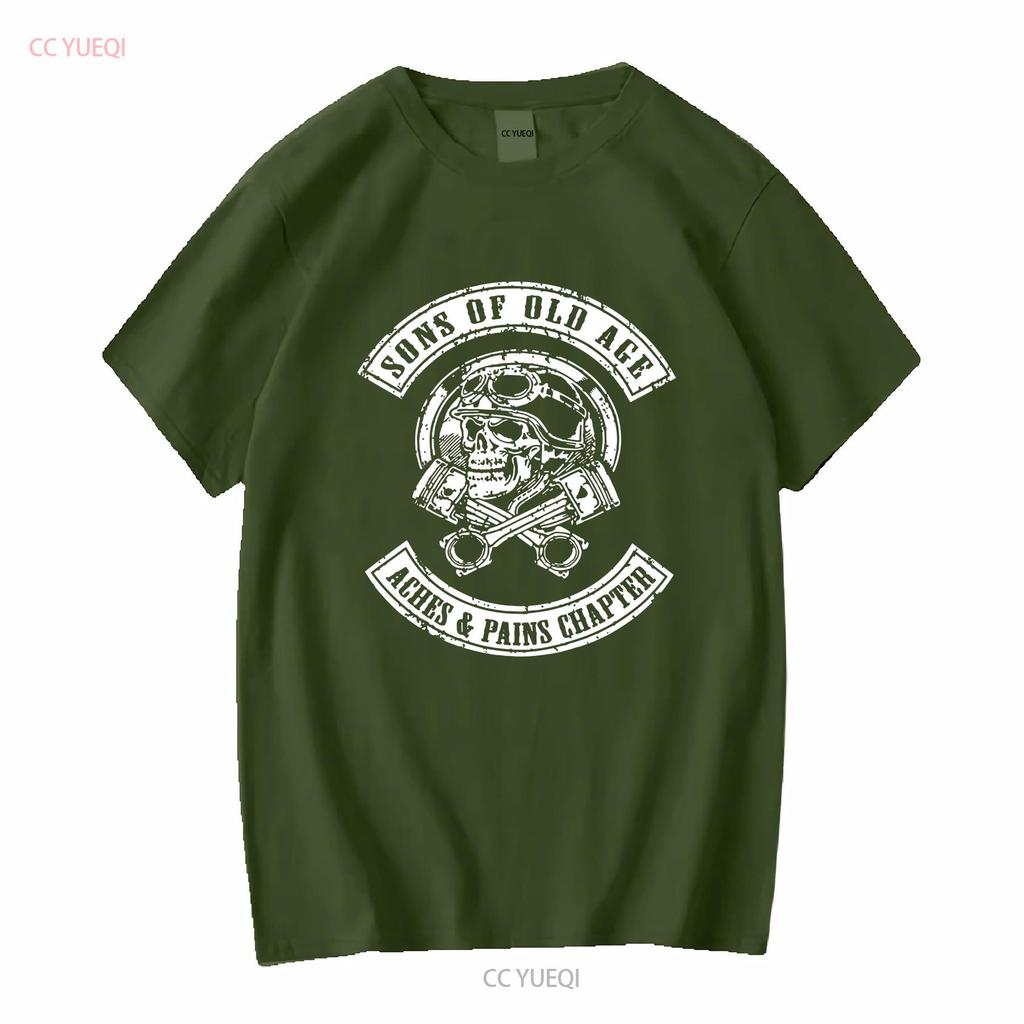 Sons Of Old Age Aches And Pains Chapter on back T Shirt long or short sleeves vintage Washed Stylish graphic