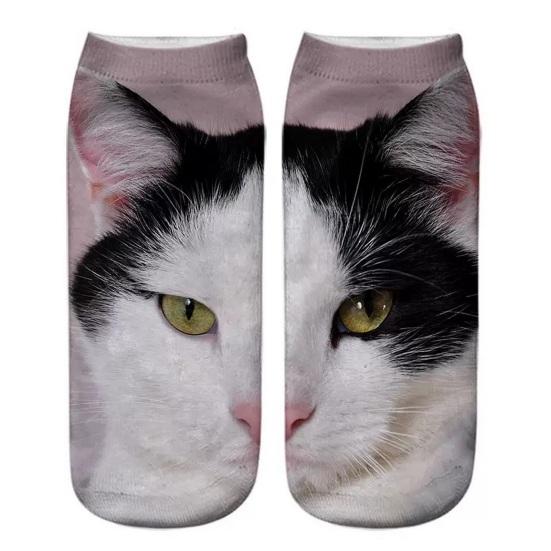 Realistic Cat Face Socks 3D Cat Print Animal Socks Breathable Funny Casual Socks Gag Gifts for Cat Lovers Men Women
