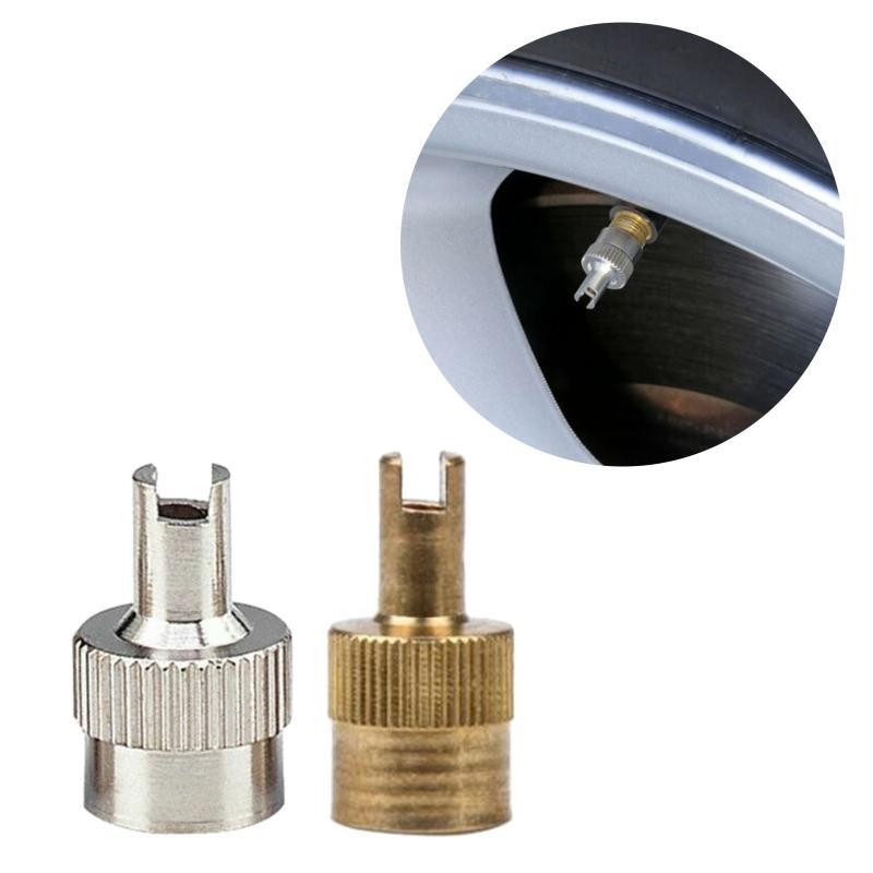 4Pcs Metal Slotted Slot Valve Cap with Valve Core Remover Wheel Caps for Car Motorcycle Bikes Nipple Caps Cover