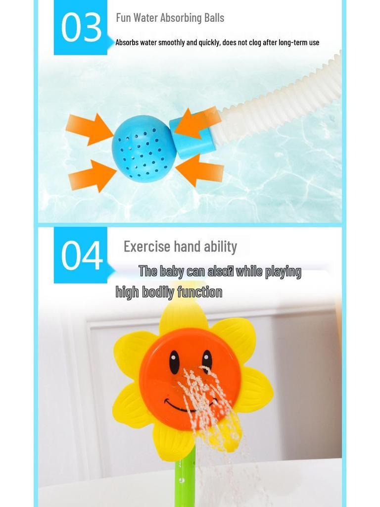 Electric Sunflower Shower Bath Toy for Infants & Toddlers