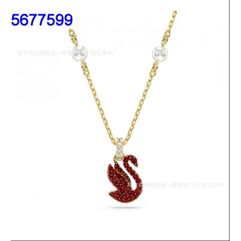 Womens Gradient Blue Swan Necklace Classic Clavicle Chain Fashion Jewelry