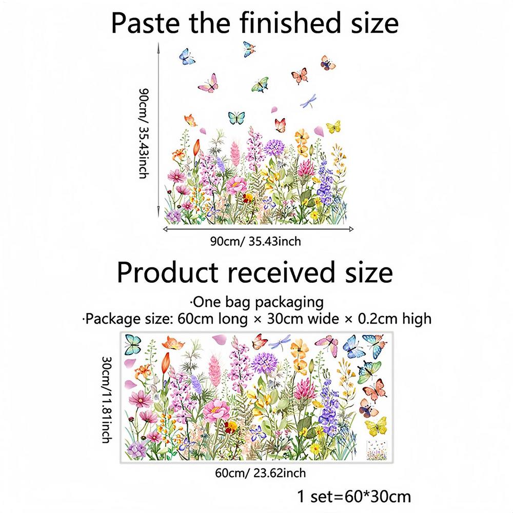 

Window Stickers Removable Colorful Floral Bouquet Spring Decals For Door Mirror Wall Bathroom Kitchen Home Restaurant Decor