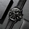 Men'S Three Eyes Business Casual Fashion Trend Belt Quartz Watch Plus Woven Bracelet