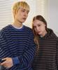 ADERNM Pigment Dyed Stripe Line Sweatshirt (Blue)