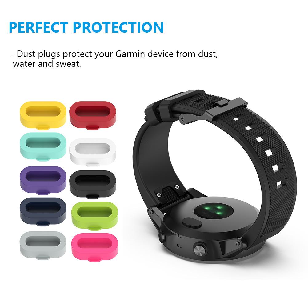 10 Stück Universelle Staubschutzhülle Silikon-Ladegehäuse Staubdichter Ladeanschluss-Schutz Uhrenzubehör für Garmin Fenix 7 7s 7x 6 5 5x