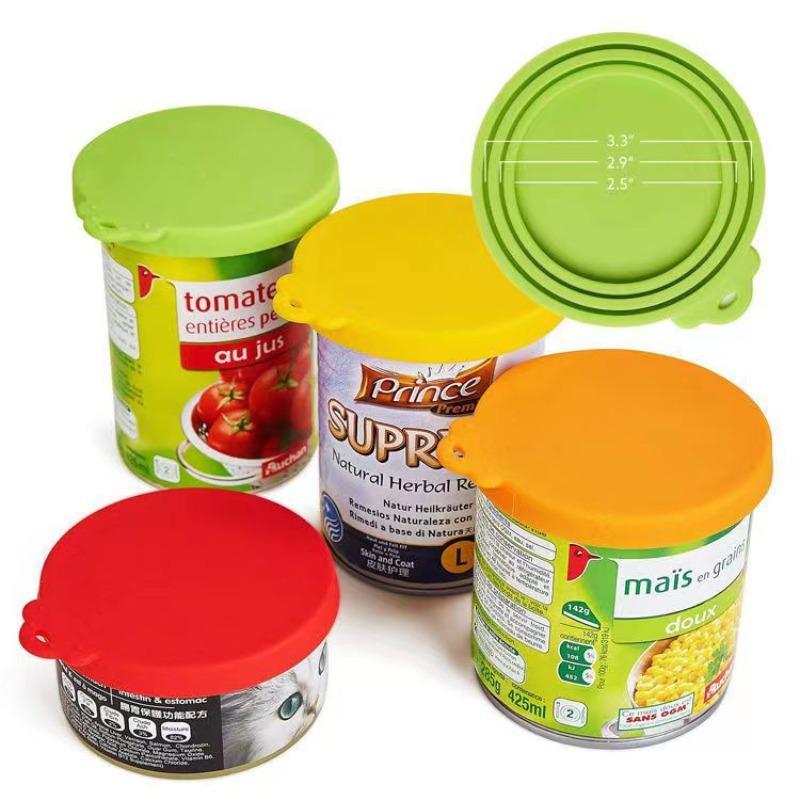 Silicone Pet Canister Lid for Cat and Dog Food Storage Three-in-one Silicone Sealing Cover for Food Preservation