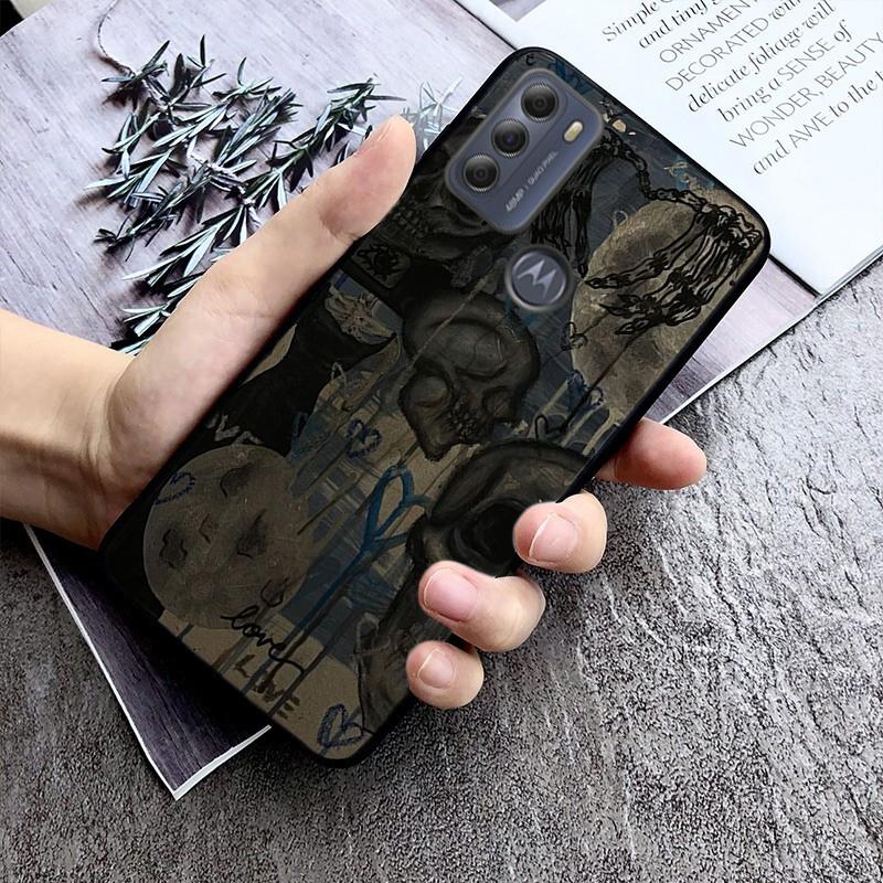 Telefonkasten mit Totenkopf-Motiv für Moto Edge 50 40 Pro Edge 40 30 Ultra Neo Fusion G Power G Stylus G Play E32 E20 E40
